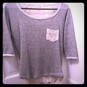 Lace and sweat top